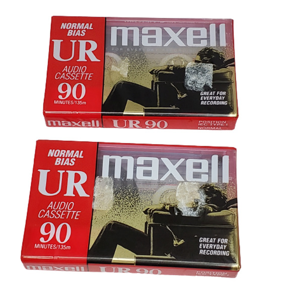 Lot of 2 NEW Maxell UR 90 Blank Audio Cassette Tapes 90 Minutes - SEALED - Picture 1 of 7